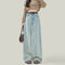 Pantalones Vaqueros Rectos Cintura Alta Color Claro Mujer