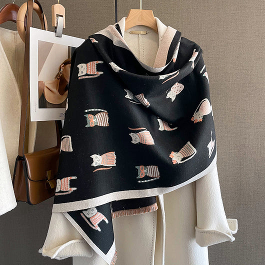 Bufanda de Cashmere Artificial Estilo Coreano Versátil Invierno Mujer