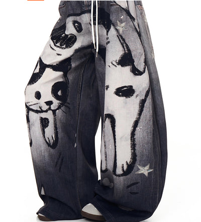 Pantalones de Chándal Gato Graffiti Estampados para Hombre y Mujer - Image 11