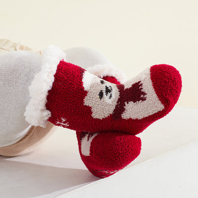 Calcetines Navideños Cordero Terciopelo Coral para Niños - Image 20