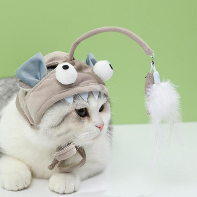 Juguete Interactivo para Gatos con Pluma y Varita - Gato de Ojos Grandes - Image 6