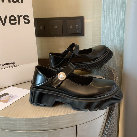 Mocasines Retro Blancos Plataforma para Estudiantes