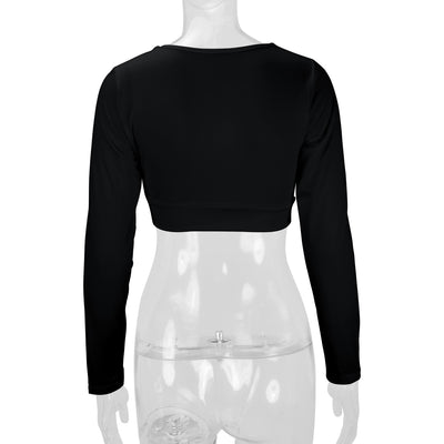 Blusa Manga Larga Entallada Cuello V Sexy para Mujer - Image 36