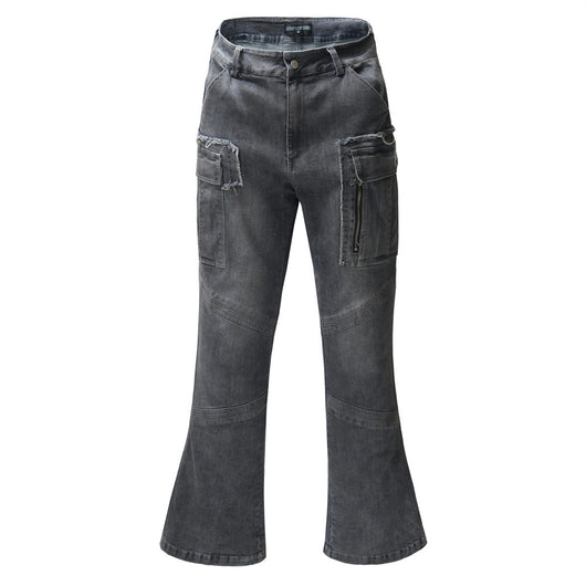 Pantalones Jeans Acampanados con Múltiples Bolsillos para Hombre - Image 2