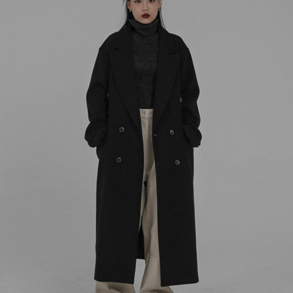 Abrigo Larga Oversized Estilo Coreano Inspirado en Hepburn