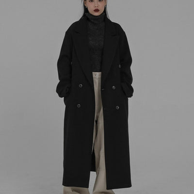 Abrigo Larga Oversized Estilo Coreano Inspirado en Hepburn