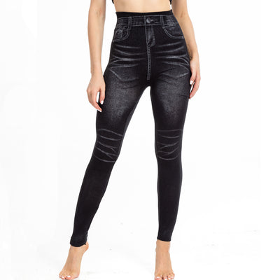 Leggings de Mezclilla Estampados con Pliegues - Comodidad y Estilo - Image 17