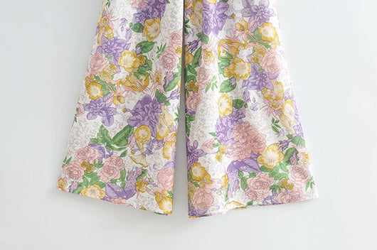 Jumpsuit Estampado con Cuello en V, Cintura Anudada y Volantes - Image 8