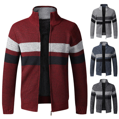 Cardigan Grueso de Punto con Cuello Alto para Hombre - Image 8