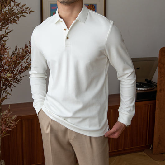 Camisa Slim Fit de Manga Larga con Solapa para Hombre - Image 8