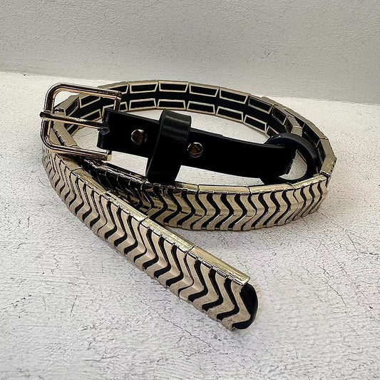 Cinturón de Cuero Genuino y Metal para Mujer - Diseño Personalizado