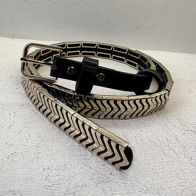Cinturón de Cuero Genuino y Metal para Mujer - Diseño Personalizado