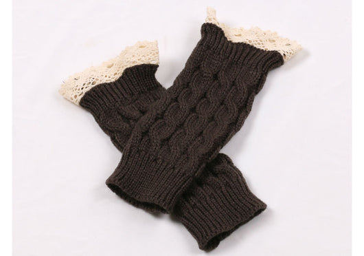 Guantes Tejidos Largos Calefactores con Encaje y Dedos Libres - Image 13