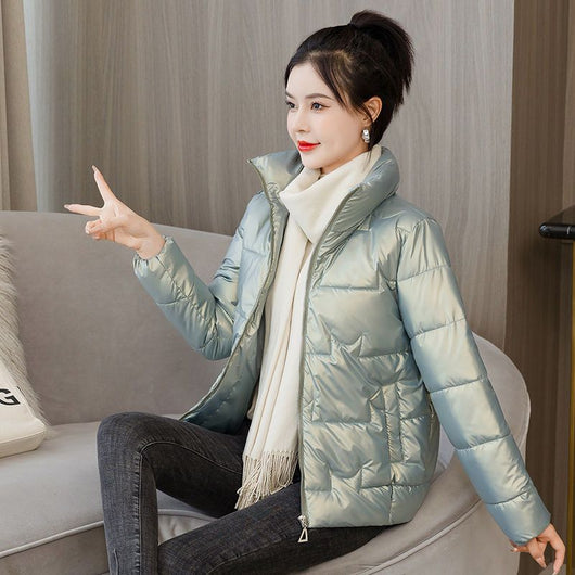Chaqueta Acolchada para Mujer con Cuello Alto y Relleno de Plumón - Image 13