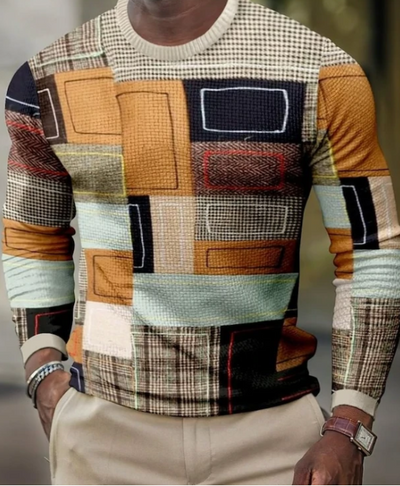 Playera Casual 3D con Manga Larga para Hombre