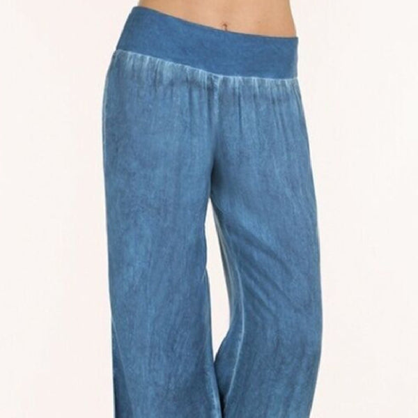 Pantalones Denim Casual de Pierna Ancha para Mujer