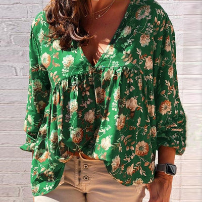 Blusa Personalizada con Escote en V y Estampado para Mujer - Image 9
