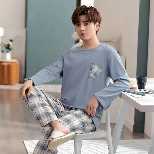 Pijama Largo para Hombre - Ropa de Casa Primavera y Otoño