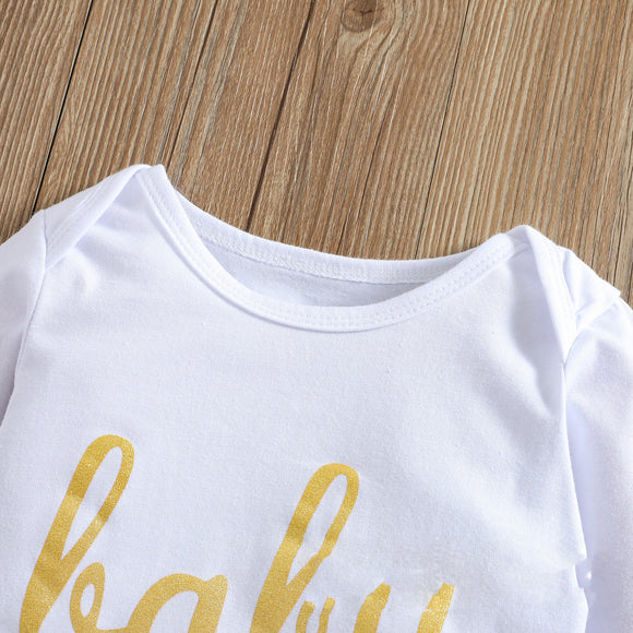Conjunto de Romper con Letras de Manga Larga para Niños