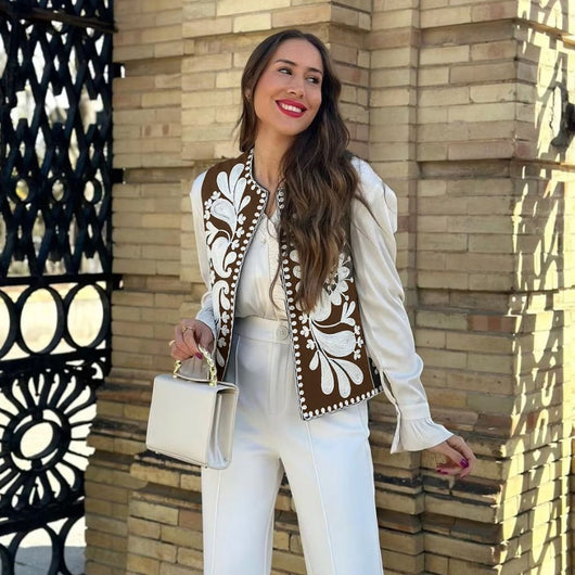 Chaleco Bordado sin Mangas para Mujer - Estilo Europeo y Americano - Image 23