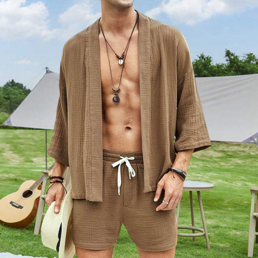 Conjunto Holgado de Camisa y Shorts - Dos Piezas Casual