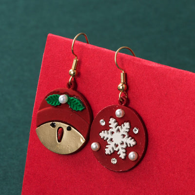 Aretes Navideños con Diamantes: Papá Noel, Copo de Nieve y Reno - Image 8