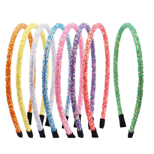 Set de Diademas y Pasadores con Lentejuelas Color Cebolla 5mm