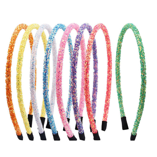 Set de Diademas y Pasadores con Lentejuelas Color Cebolla 5mm