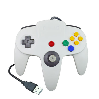 Red USB N64 style game controller for PC, featuring a D-pad, analog joystick, and colored A, B, C buttons. - Image 11