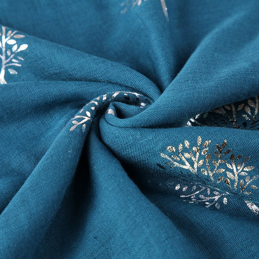 Pañuelo Estampado Plateado Árbol de Alcanfor - Diseño Europeo Moderno para Mujer - Image 13