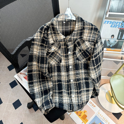 Chaqueta Camisa de Lana a Cuadros con Botones para Hombre - Image 2