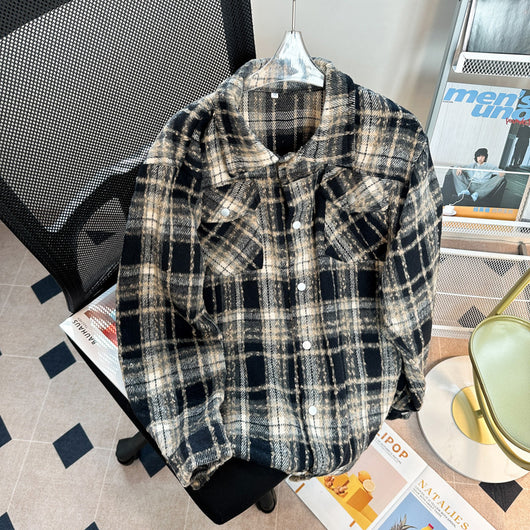 Chaqueta Camisa de Lana a Cuadros con Botones para Hombre - Image 2