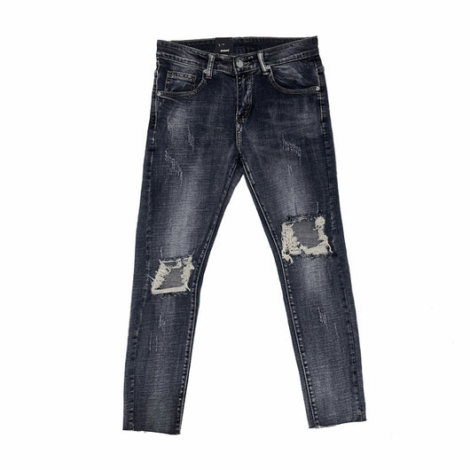 Pantalones Vaqueros Rotos a la Rodilla Estilo Urbano para Hombre - Image 10