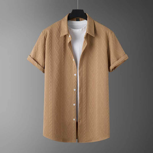 Conjunto de Camisa y Shorts con Patrón de Diamantes para Hombre - Image 19