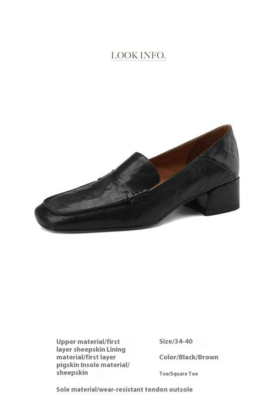 Mocasines Mujer Tacón Robusto Punta Cuadrada Elegantes - Image 9