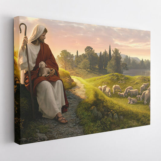 Póster Canvas Minimalista del Buen Pastor