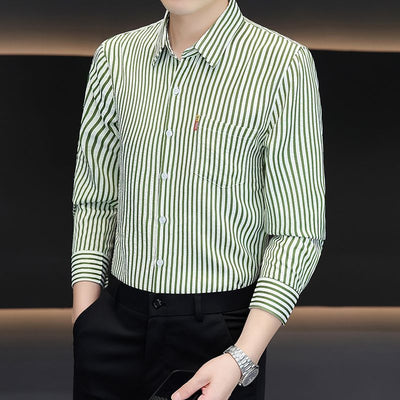 Camisa Slim Fit a Rayas Versátil para Joven - Image 11