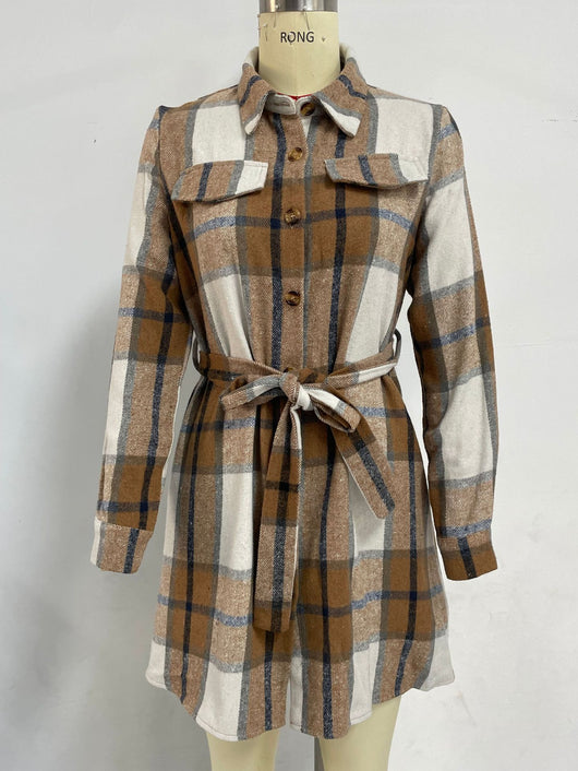 Vestido Camisero Línea A Midi con Cinturón Integrado - Image 17