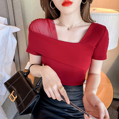 Playera Coreana Slim Fit de Manga Corta para Mujer - Verano - Image 22