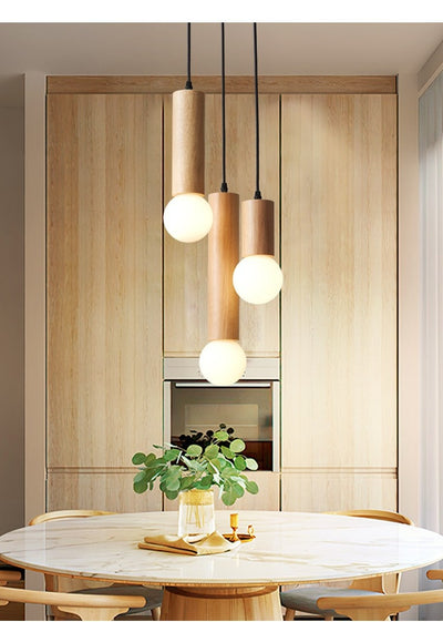 Lámpara Colgante de Madera para Restaurante - Diseño Moderno Minimalista - Image 14