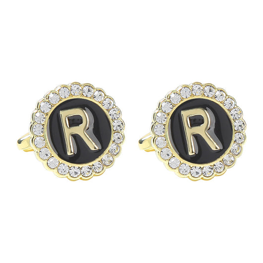 Gemelos Franceses de Diamante Redondo con 26 Letras para Hombre - Image 23