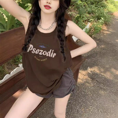 Blusa Suelta sin Mangas con Tirantes Ajustables para Mujer