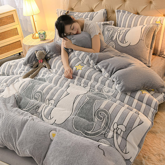 Juego de Sábanas y Edredón Doble Cara Terciopelo Coral - Bedding Premium - Image 10