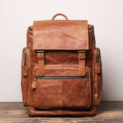Mochila Retro de Cuero Genuino para Hombre - Image 7