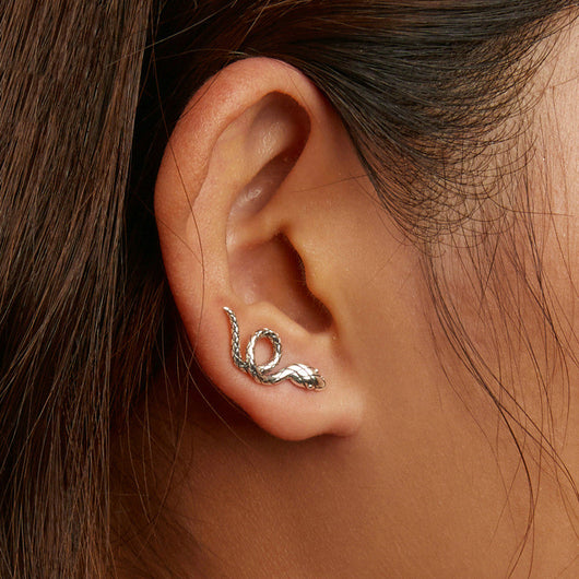 Aretes de Plata Esterlina con Diseño de Serpiente para Mujer - Image 10
