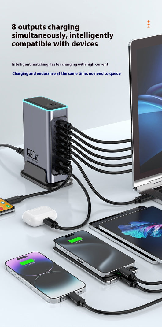 Cargador Rápido GaN 660W Multi-Puerto para Dispositivos Móviles y Tablets - Image 17