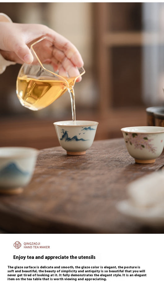 Juego de Té Kung Fu Pintado a Mano con Tazas de Hielo - Image 17