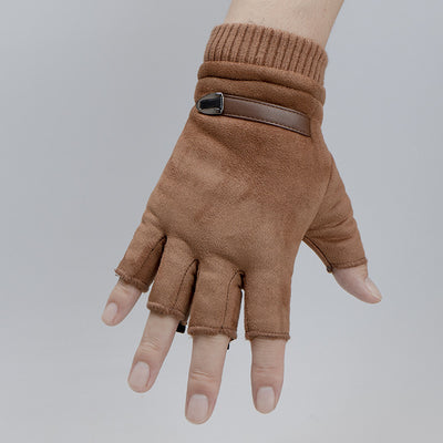 Guantes Deportivos de Ante sin Dedos para Hombre con Forro Cálido - Image 5
