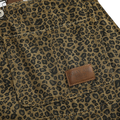 Pantalones Denim con Tirantes Estampado Leopardo Hombre Moda Urbana - Image 4