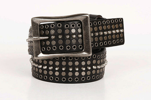 Cinturón de Cuero Ancho 3.5" Unisex con Remaches Calados - Image 7